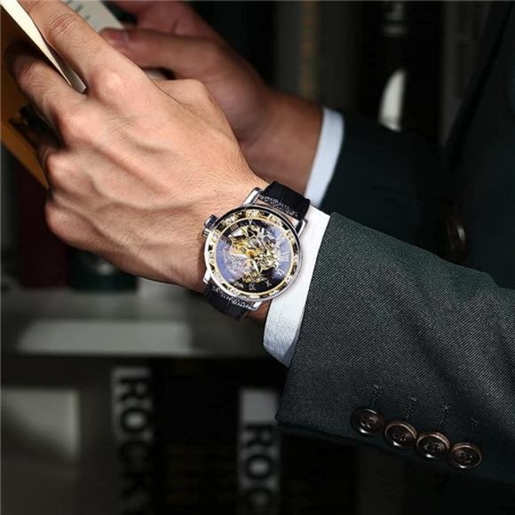 Men's Chronograph Sport Watch Waterproof Military Watches for Men Black Analog - Picture 5 of 7